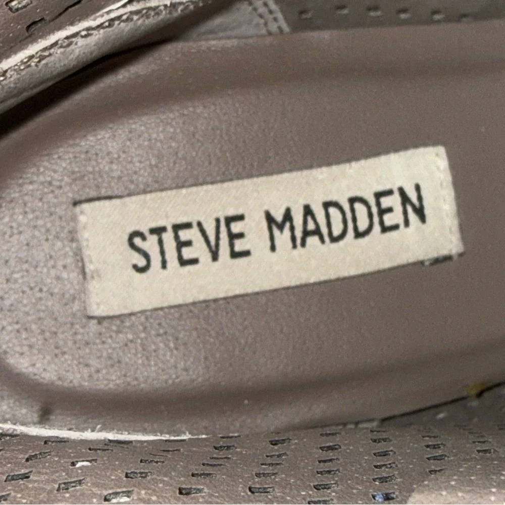 🥾🌿‎ STEVE MADDEN Wedgie-P Perforated Suede Wedge Sneakers Tan 8.5M